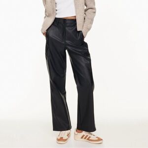 Black Faux Leather Pants